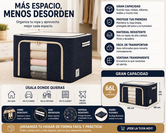 Caja Organizadora Oxford - Premium con Varillas 📦